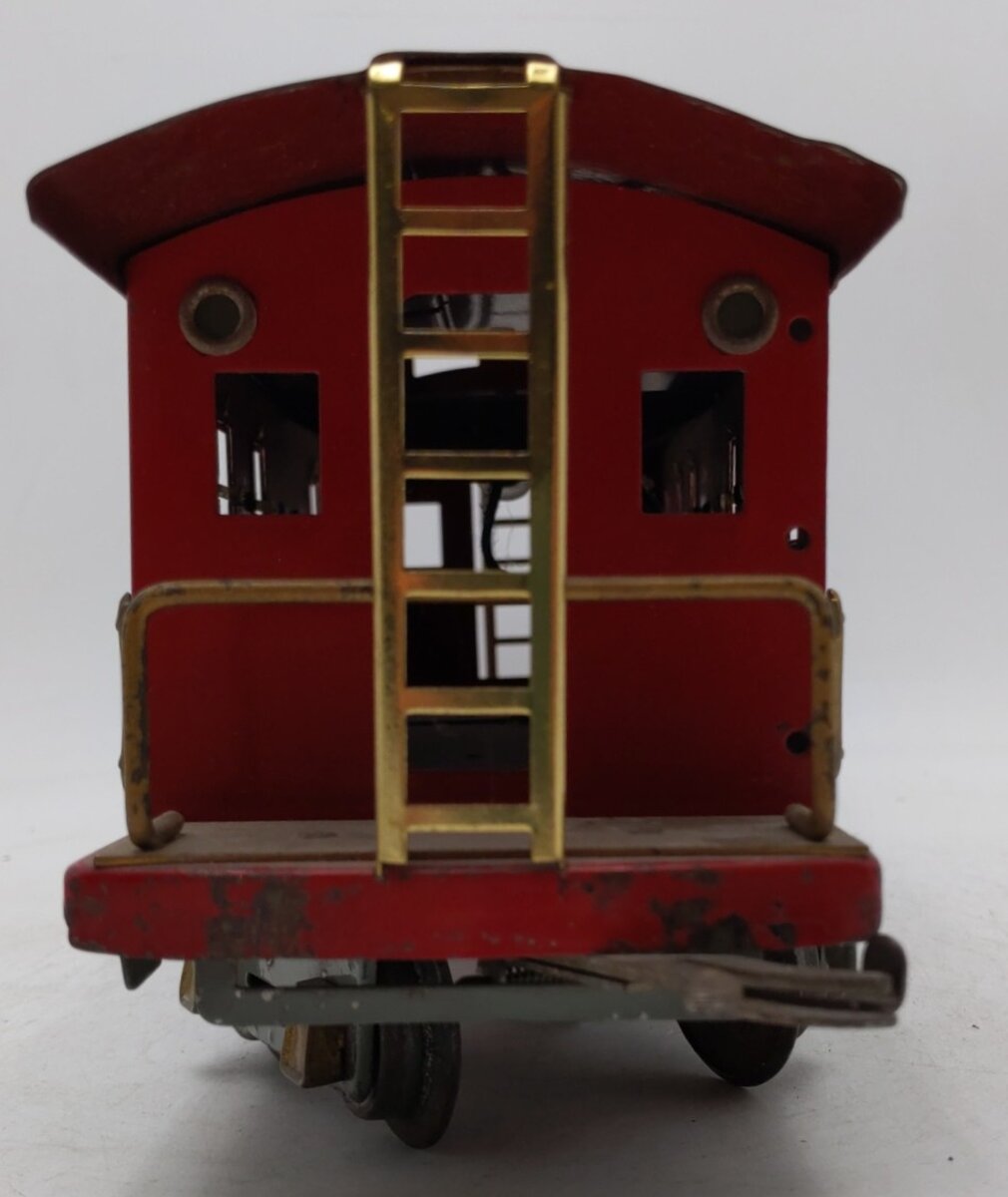 American Flyer 4021 Vintage Wide Standard Gauge Red Tinplate Caboose VG