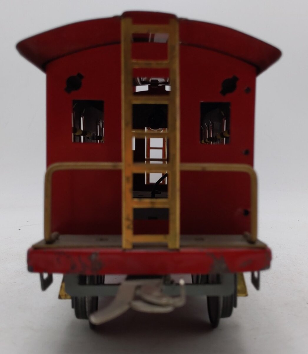 American Flyer 4021 Vintage Wide Standard Gauge Red Tinplate Caboose VG