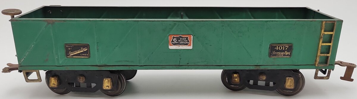 American Flyer 4017 Vintage Standard Gauge Green Tinplate Gondola