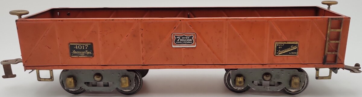 American Flyer 4017 Vintage Standard Gauge Orange Gondola VG