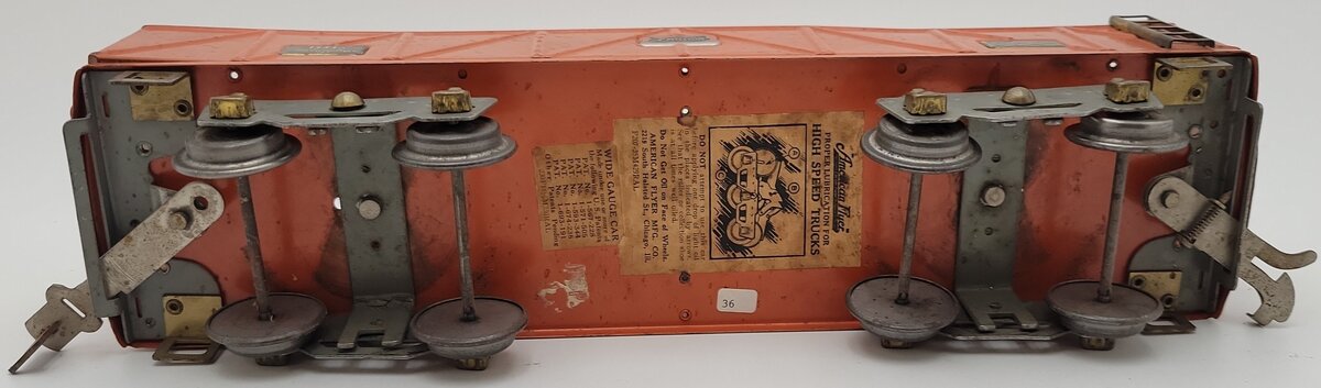 American Flyer 4017 Vintage Standard Gauge Orange Gondola VG