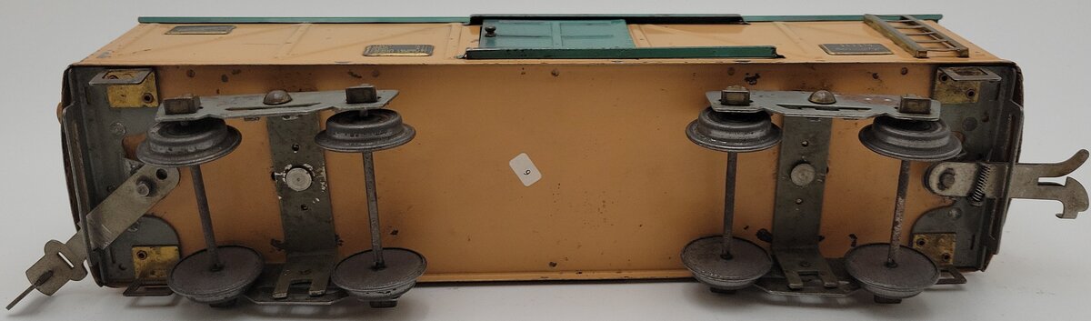 American Flyer 4018 Vintage Standard Gauge Mustard Green Boxcar VG