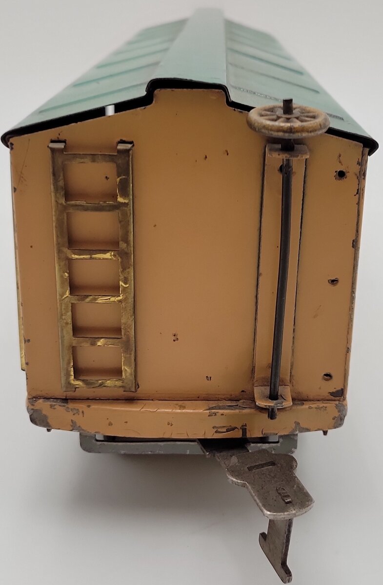 American Flyer 4018 Vintage Standard Gauge Mustard Green Boxcar VG