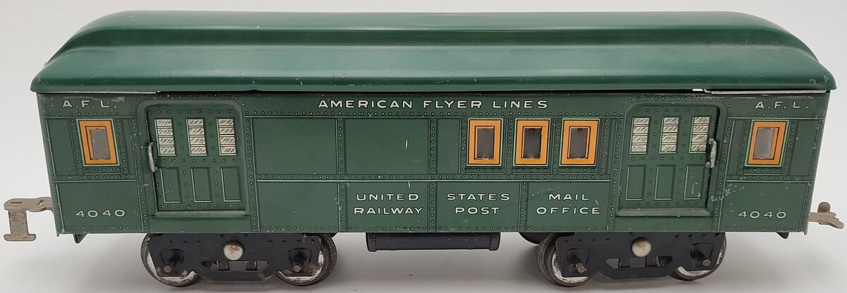 American Flyer 4040 Vintage Standard AF Lines REA Dark Green Baggage Car