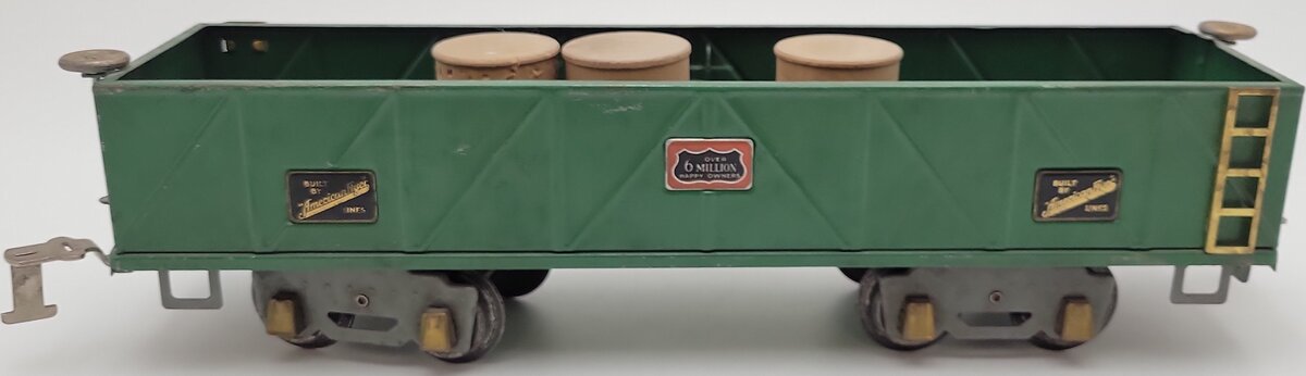 American Flyer 4017 Vintage Standard Gauge Green Tinplate Gondola VG
