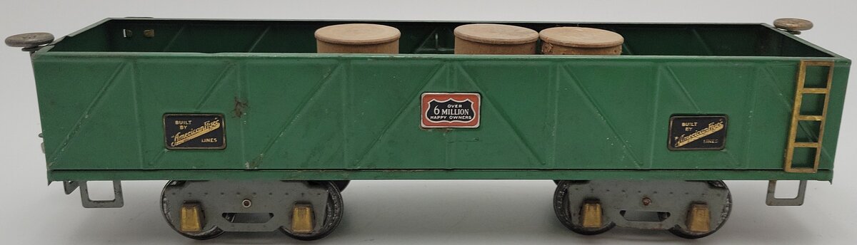 American Flyer 4017 Vintage Standard Gauge Green Tinplate Gondola VG