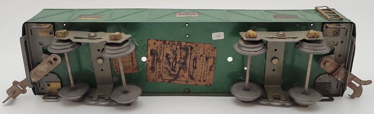 American Flyer 4017 Vintage Standard Gauge Green Tinplate Gondola VG