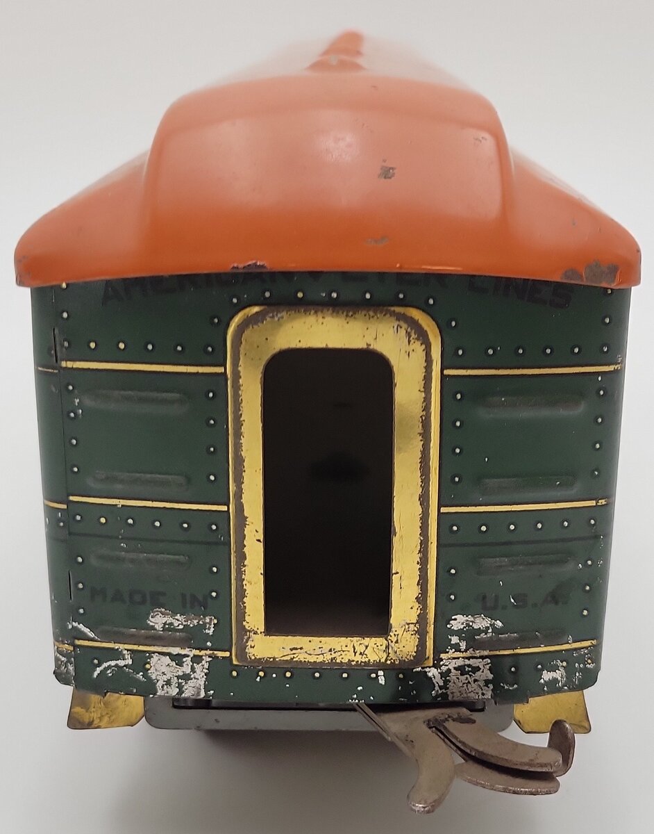 American Flyer 4152 Vintage Standard Gauge Eagle Tinplate Observation Car VG