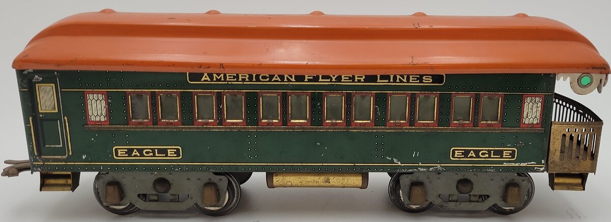 American Flyer 4152 Vintage Standard Gauge Eagle Tinplate Observation Car VG