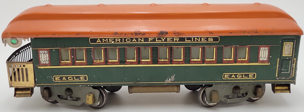 American Flyer 4152 Vintage Standard Gauge Eagle Tinplate Observation Car VG