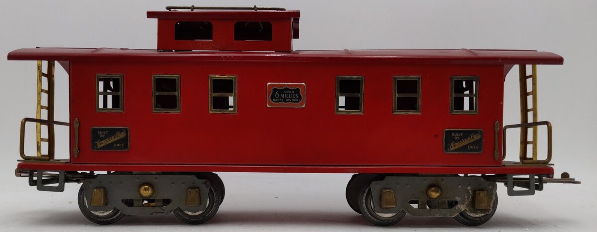 American Flyer 4021 Vintage Wide Standard Gauge Red Tinplate Caboose VG