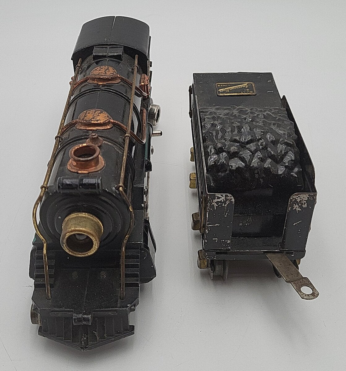 American Flyer 3316 Vintage O 2-4-2 Tinplate Steam Locomotive w/Tender VG