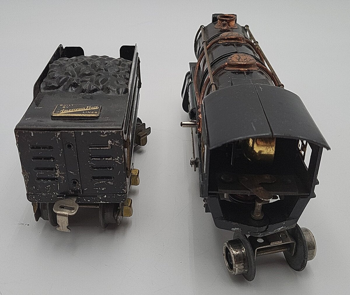 American Flyer 3316 Vintage O 2-4-2 Tinplate Steam Locomotive w/Tender VG