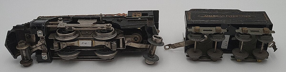 American Flyer 3316 Vintage O 2-4-2 Tinplate Steam Locomotive w/Tender VG