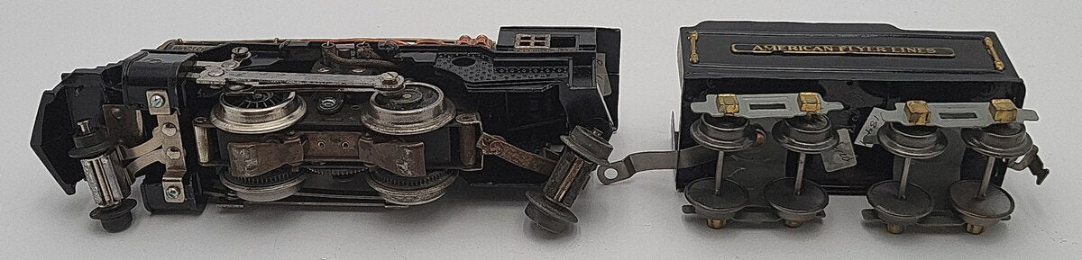 American Flyer 3316 Vintage O 2-4-2 Tinplate Steam Locomotive w/Tender VG