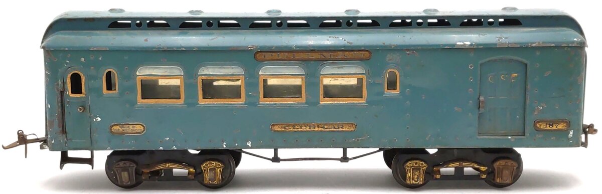 Ives 187 Vintage Standard Gauge Tinplate Passenger Car VG