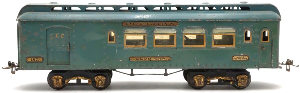 Ives 187 Vintage Standard Gauge Tinplate Passenger Car VG