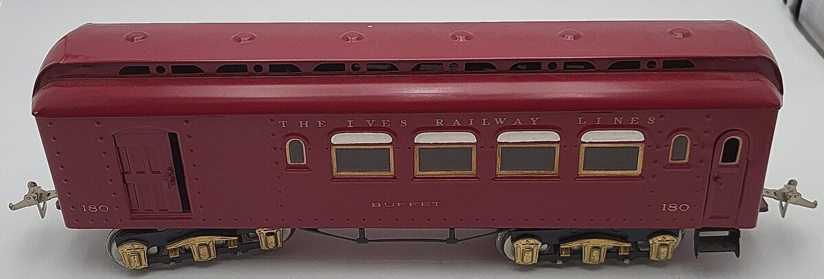 Ives 180 Vintage Standard Gauge Tinplate Passenger Car #180