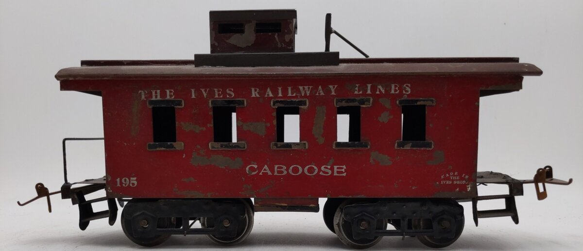 Ives 195 Vintage Standard Gauge Tinplate Caboose