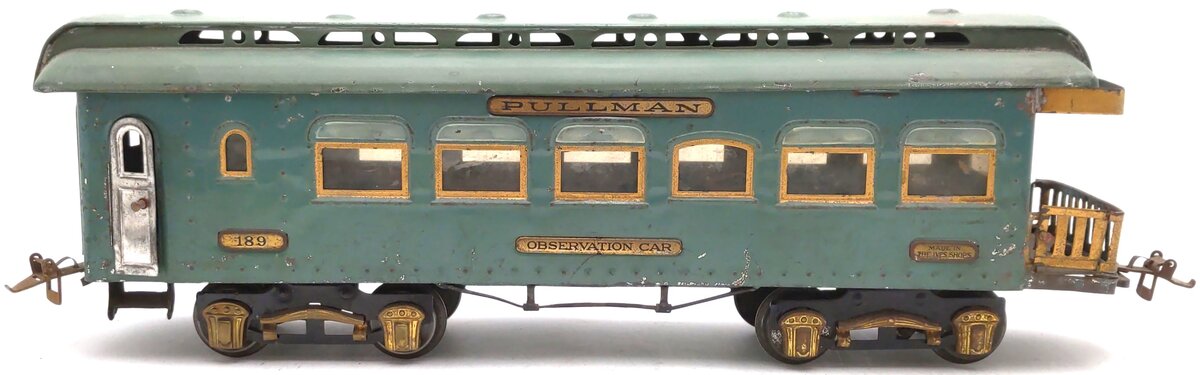 Ives 189 Vintage Standard Gauge Tinplate Observation Car