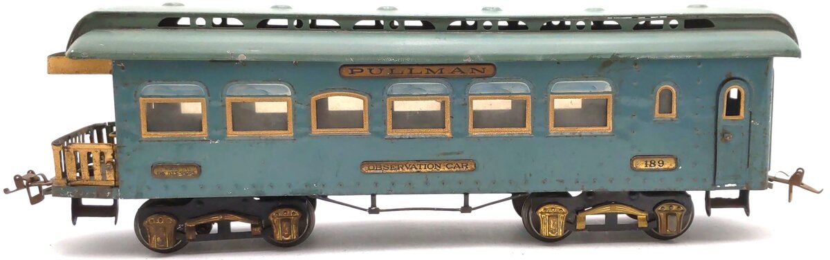 Ives 189 Vintage Standard Gauge Tinplate Observation Car