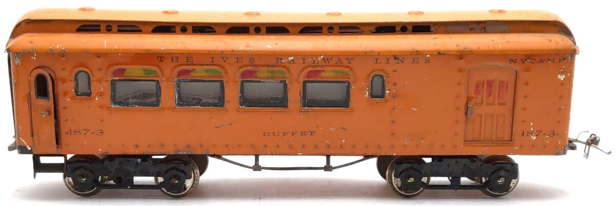 Ives 187-3 Vintage Standard Gauge Buffet Tinplate Passenger Car