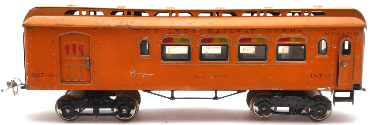 Ives 187-3 Vintage Standard Gauge Buffet Tinplate Passenger Car