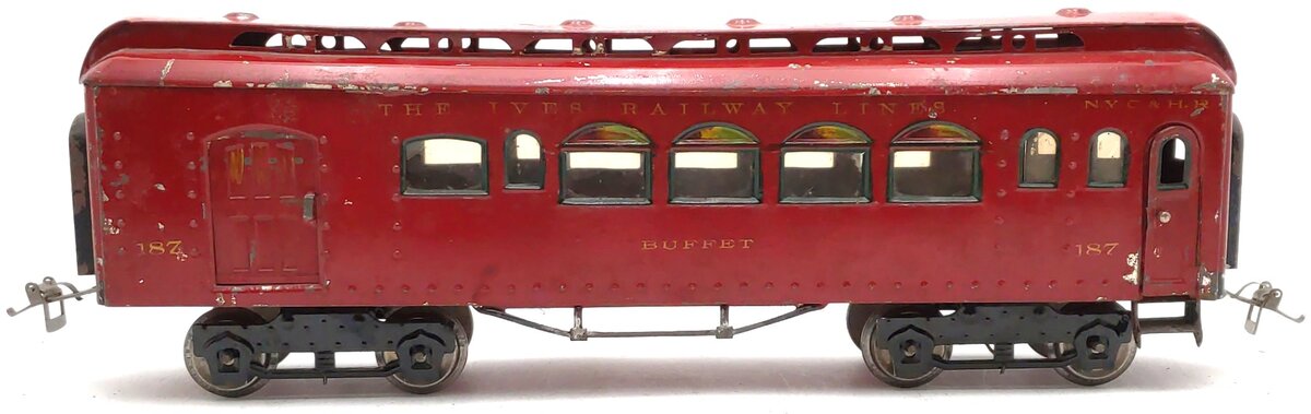Ives 187 Vintage Standard Gauge Tinplate Passenger Car VG