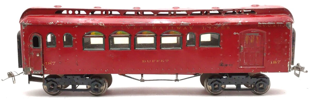 Ives 187 Vintage Standard Gauge Tinplate Passenger Car VG