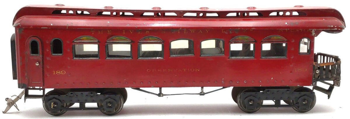 Ives 189 Vintage Standard Gauge Tinplate Observation Car VG