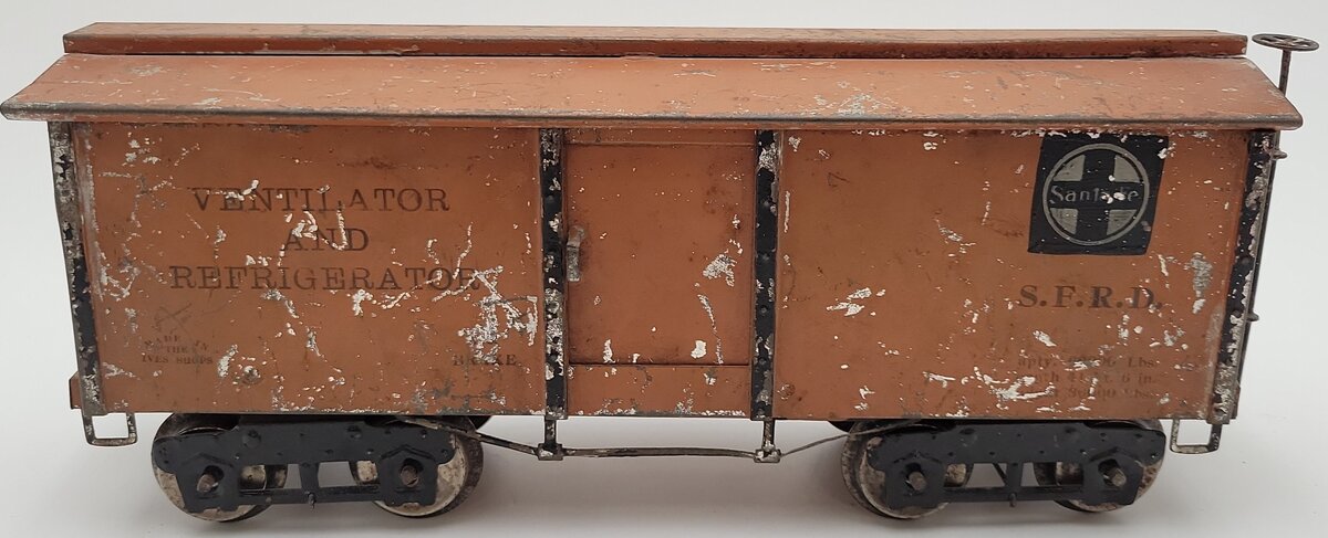 Ives 192 Vintage Standard Gauge Santa Fe Refrigerator Car