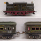 Ives 3253 Vintage O 0-4-0 Tinplate Prewar Electric Loco w/ (2) Passenger Cars