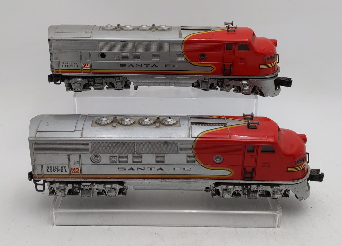 Lionel 2343 Vintage O Santa Fe F3 AA Diesel Locomotive Set VG