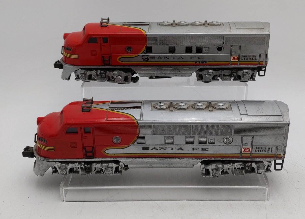 Lionel 2343 Vintage O Santa Fe F3 AA Diesel Locomotive Set VG