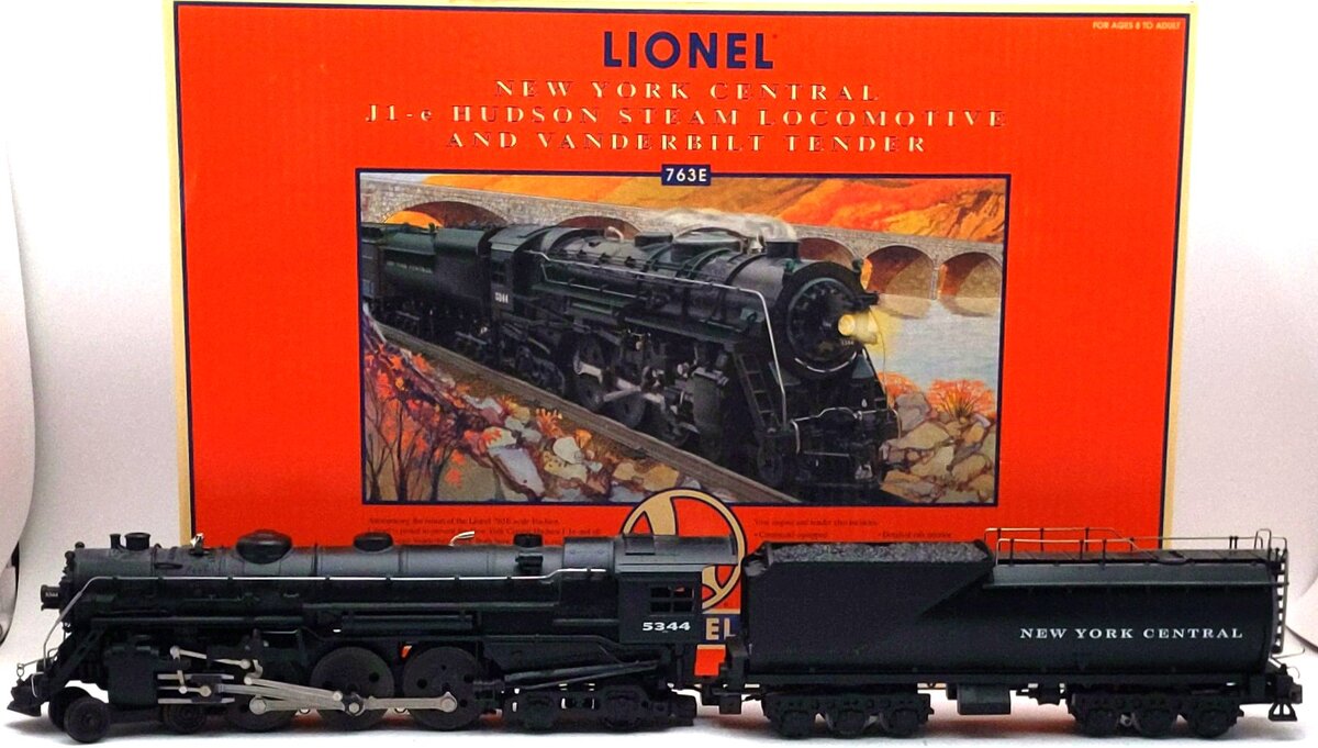 Lionel 6-18056 O NYC 763E J1e 4-6-4 Hudson Steam Locomotive & Oil Tender #5344 EX/Box