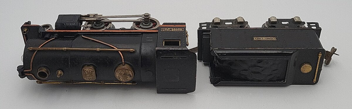 Lionel 258 Vintage O Scale Prewar Tinplate 2-4-0 Steam Locomotive and Tender VG