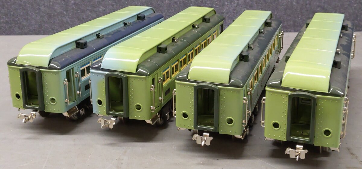 MTH 10-5062 O Two-Tone Green w/Nickel Stephen Girard Passenger Set (Set of 4) VG/Box