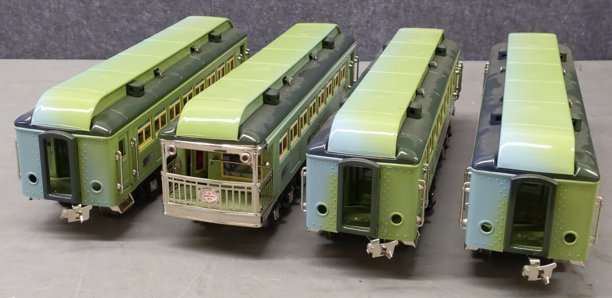 MTH 10-5062 O Two-Tone Green w/Nickel Stephen Girard Passenger Set (Set of 4) VG/Box