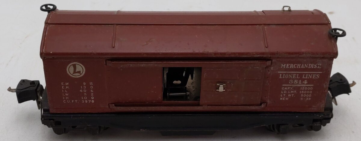 Lionel 3814 Vintage O Prewar Operating Merchandise Car - Rubber Stamped Version