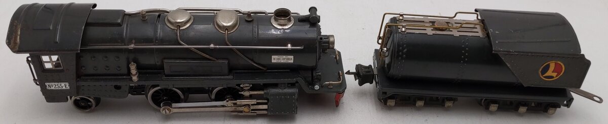 Lionel 255E Vintage O Prewar 2-4-2 Tinplate Steam Locomotive & 263W Tender VG