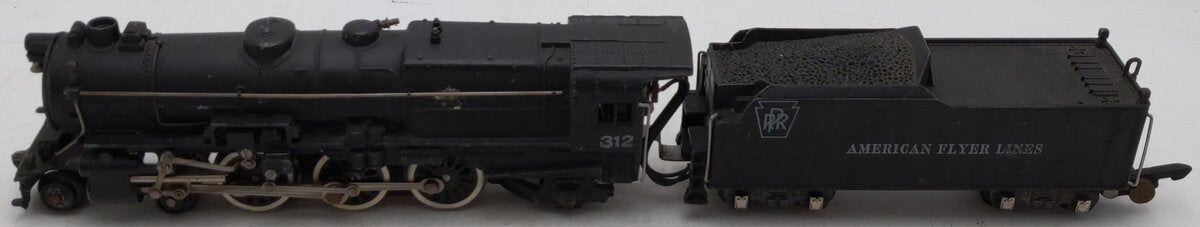 American Flyer 312 VIntage S PRR 4-6-2 Die-cast Steam Locomoive & Tender VG