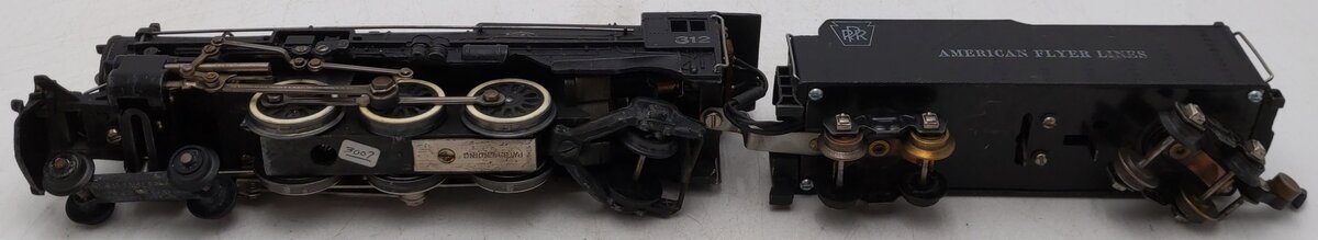 American Flyer 312 VIntage S PRR 4-6-2 Die-cast Steam Locomoive & Tender VG