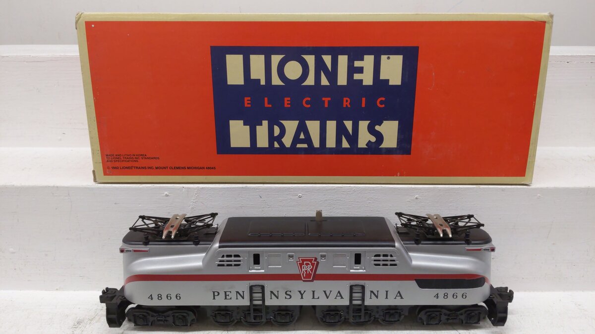Lionel 6-18308 O Gauge Pennsylvania Silver GG-1 Electric Locomotive #4866 EX/Box