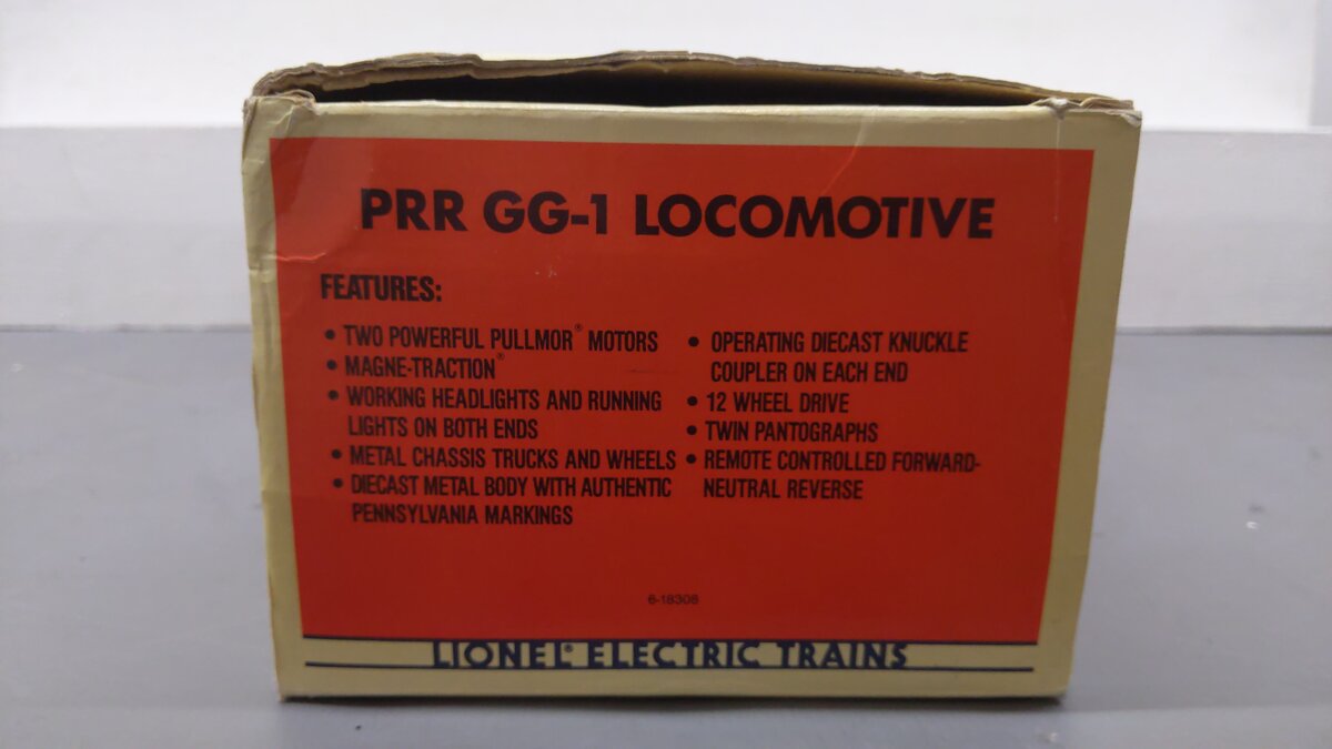 Lionel 6-18308 O Gauge Pennsylvania Silver GG-1 Electric Locomotive #4866 EX/Box