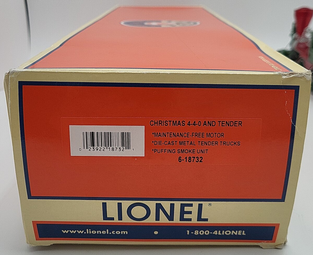 Lionel 6-18732 O North Pole 4-4-0 Steam Locomotive & Tender EX/Box