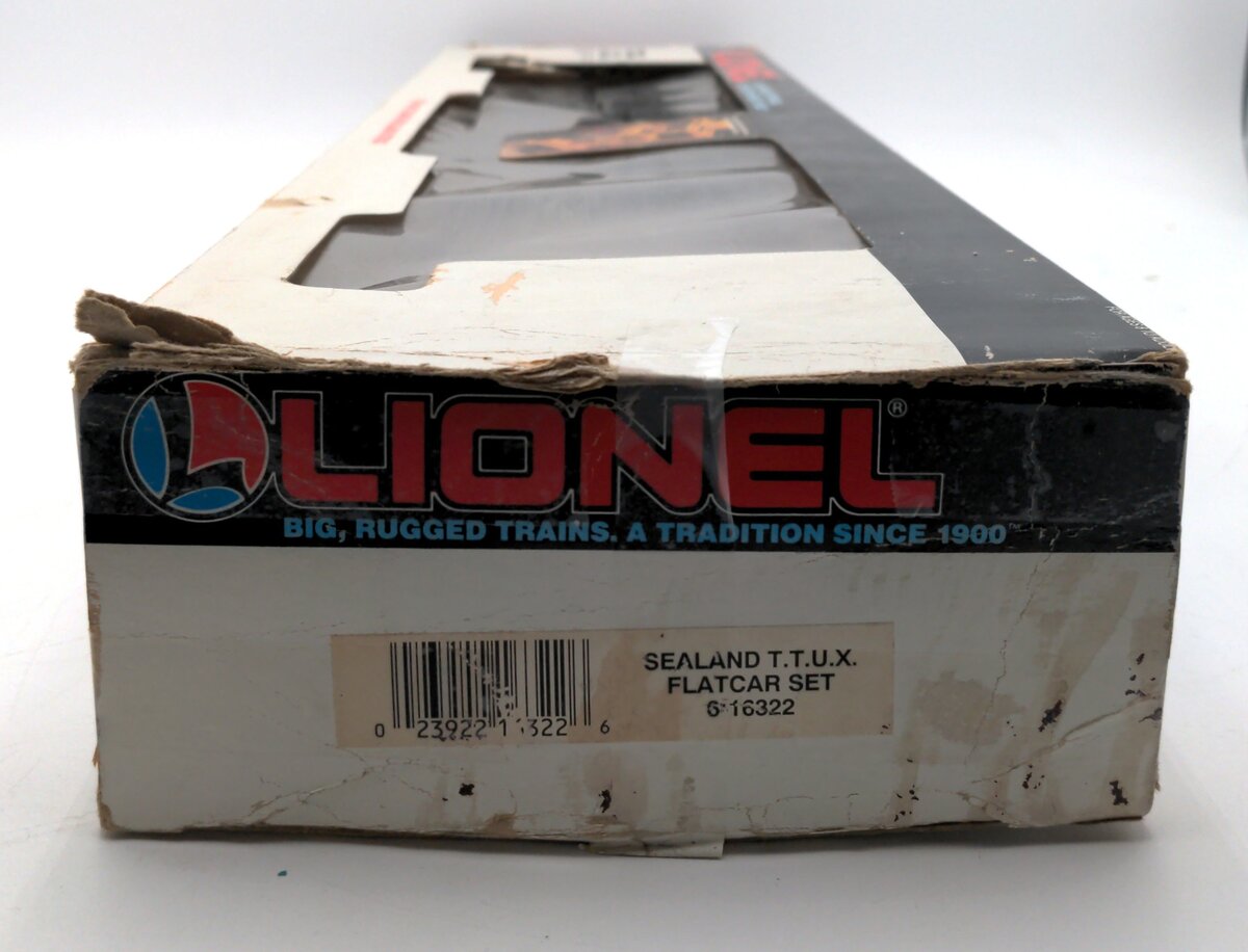 Lionel 6-16322 O Gauge TTUX Flatcar with 2 Sealand Trailers #16321, #16322 EX/Box