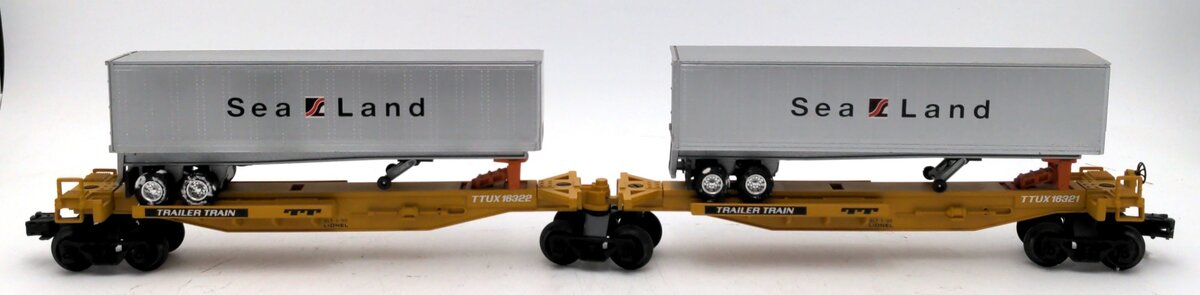 Lionel 6-16322 O Gauge TTUX Flatcar with 2 Sealand Trailers #16321, #16322 EX/Box