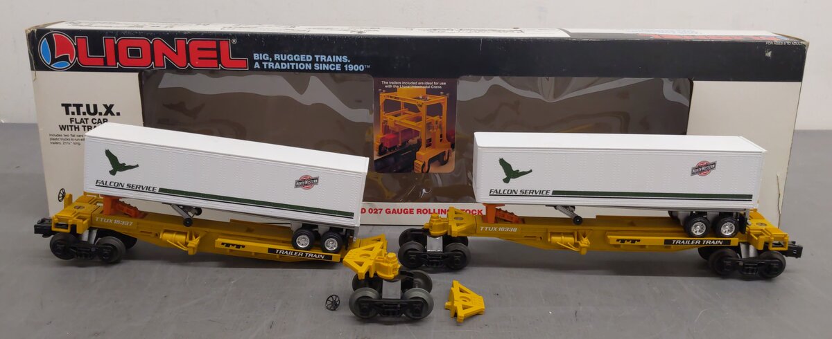 Lionel 6-16334 O Gauge Chicago & Northwestern TTUX Flat Cars with Trailers VG/Box