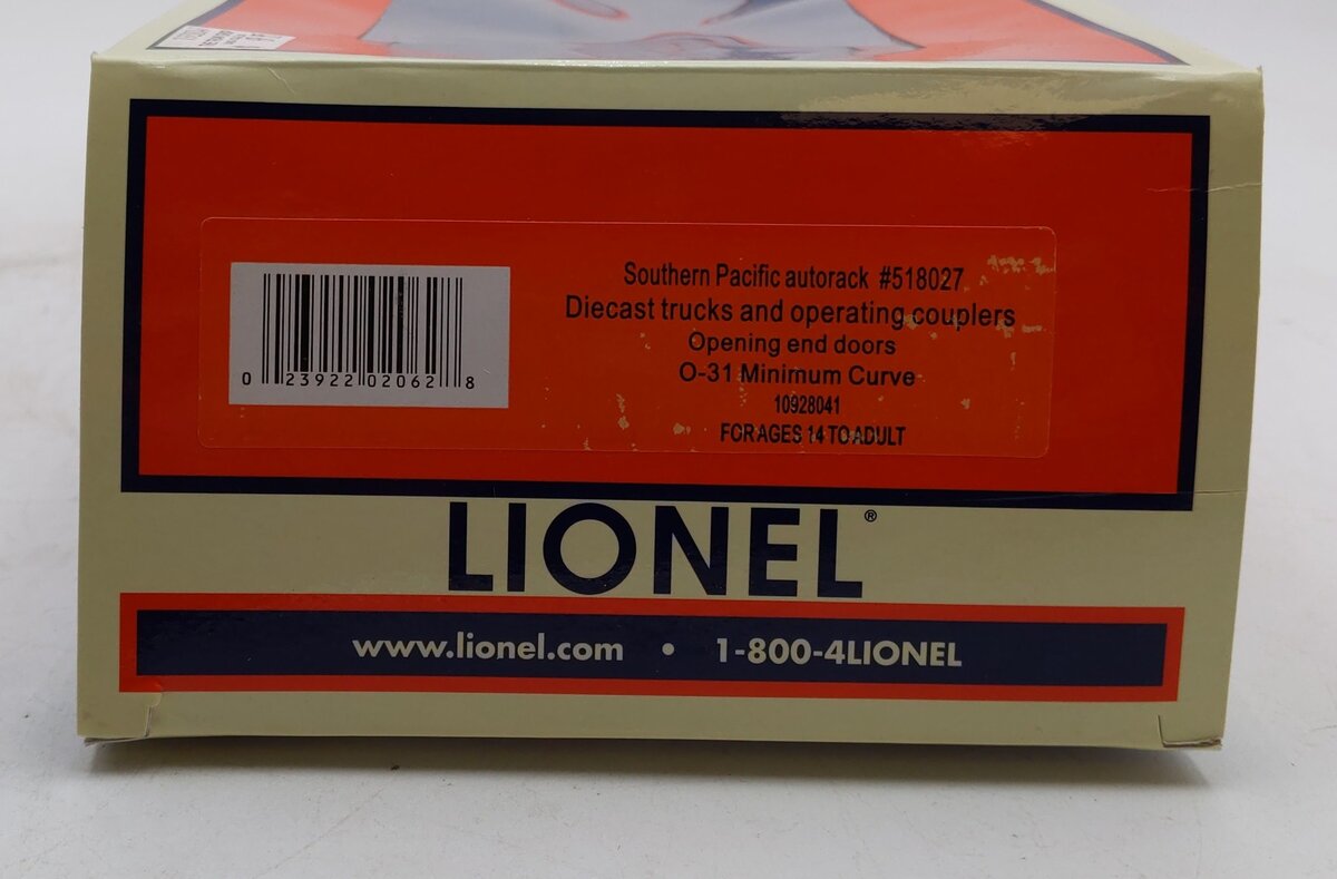 Lionel 1928041 O Southern Pacific Autorack #518027