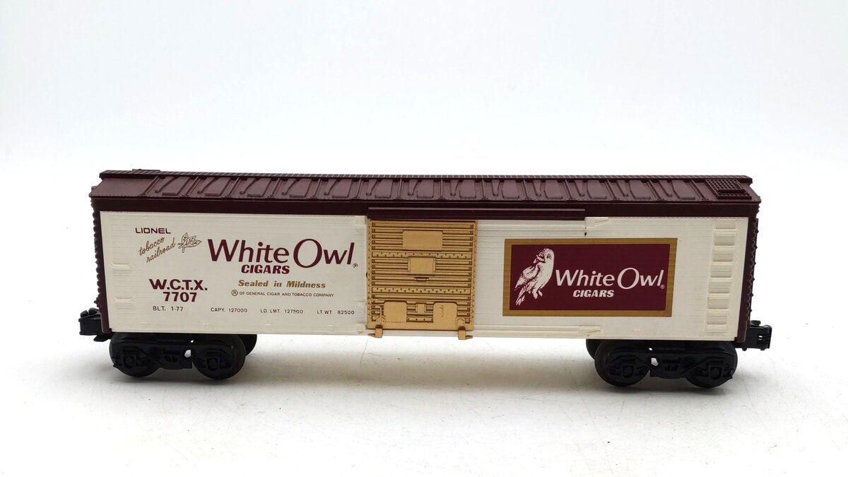 Lionel 6-7707 O Gauge White Owl Cigar Boxcar EX